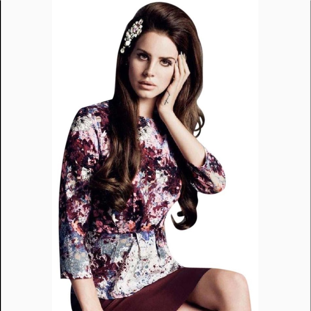 EUC-H & M Lana Del Rey collection peplum top